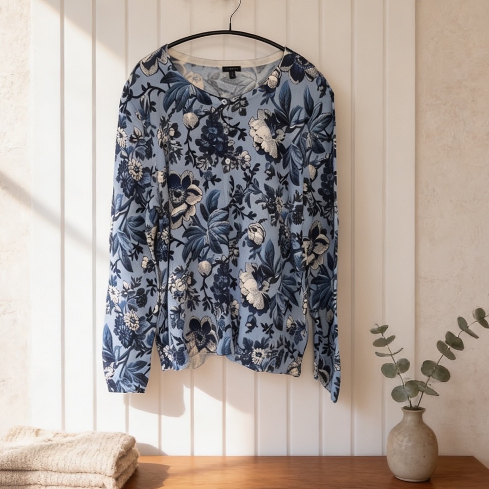 Talbots floral cardigan